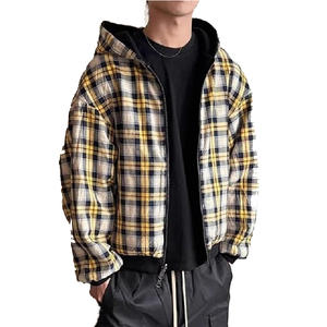 Plaid Zip Up <b>Hoodie</b> Men Women Reversible Oversized Graphic <b>Hoodie</b> Fall Baggy Sweatshirts <b>Grunge</b> Alt Aesthetic Full Zip <b>Hoodie</b> - Product Image 5