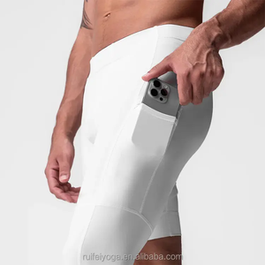 Legging de compression homme personnalisé haute performance 3/4 à une jambe, pour yoga, gym et course, anti-bactérien, respirant, imprimé - Product Image 4