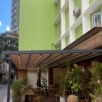 Pergola motorisée en aluminium avec toit rétractable en PVC, imperméable, pare-soleil pour jardin, terrasse, patio, balcon, cour, villa