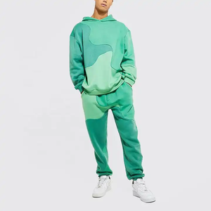 OEM 2026 personnalisé vierge bleu pull survêtements hommes nylon mode vêtements de rue ensemble broderie sweat-shirt survêtement ensemble de sport - Product Image 4