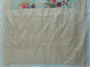 Elegante Sari de seda artística con estampado floral para mujer, incluye una pieza de blusa perfecta para uso diario, ropa de oficina o reuniones pequeñas - Product Image 6