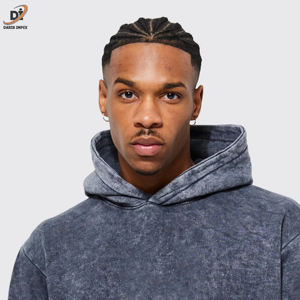 Couleur rose clair vêtements d'hiver décontractés hommes sweats à capuche délavés à l'acide dernière conception 2024 sweats à capuche délavés à l'acide pour adultes - Product Image 4