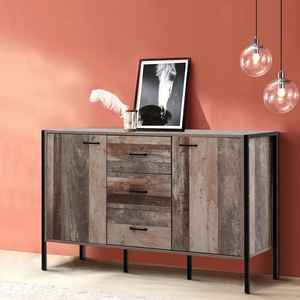 MODERN RUSTIC HANDMADE DURABLE MULTIFUNCTION <b>SIDEBOARD</b> UNIT RECLAIMED WOOD 3DRAWER - Product Image 1