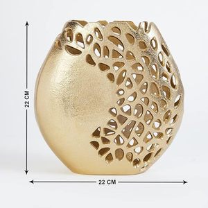 Wholesale Popular New Arrivals <b>Vase</b> Flower Modern Gold Round Metal <b>Vases</b> for Home Decor - Product Image 3