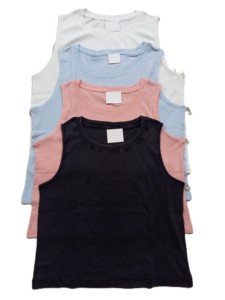 Gym Wear Tank Top Sport O-cuello Poliéster Acanalado Tank Tops para Mujer - Product Image 6