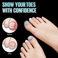 Aillsa French Square Toe Nail Designs Full Cover Acrylique Artificial Toenail Tips Short Length Press-On Nails