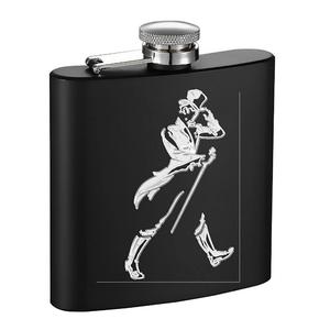Man Picture Print With Black Powder Coat Finished Stainless Steel 10oz Hip Whiskey <b>Flask</b> With Funnel Perfect Adventures Parties - Product Image 5