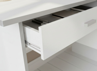Bureau d'ordinateur moderne Essence Malaysia avec 4 tiroirs et 2 serrures, surface en PU, panneau de particules MDF 12mm/15mm, gris
