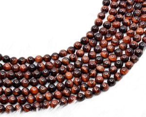 Perles en œil de tigre rouge naturel semi-finies pour bricolage, perles de haute qualité de 4/6/8/10/12 mm, perles en vrac pour la fabrication de bracelets, colliers et bijoux - Product Image 2