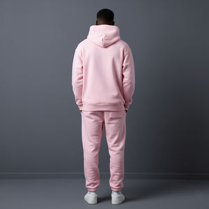 Conjunto de sudadera con capucha y Jogger de dos piezas transpirable hecho a medida OEM/ODM 100% algodón polar ropa de gimnasio chándal de Color sólido - Product Image 2