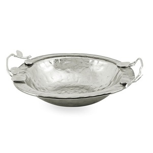 Bol décoratif en acier inoxydable avec base en laiton, design moderne, forme ronde, pour servir les aliments, best-seller - Product Image 4