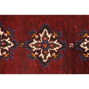 Tapis turc 1,5x3,4 pieds, petit tapis vintage, tapis rouge et bleu avec motifs de plantes et d'arbres - Product Image 5