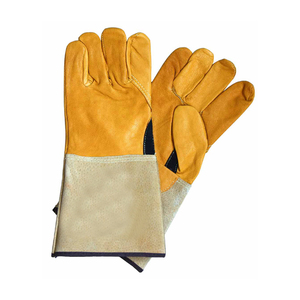 Gants de soudage en cuir de Protection de sécurité de vente chaude Premium conçus avec des gants de soudage à prix raisonnable résistants à la chaleur - Product Image 1