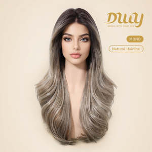 Liora-DWY SkinWeft High Quality Straight Glueless Synthetic <b>Wig</b> Transparent Front Adjustable 32 Inches Loose Wave Free Part" - Product Image 3