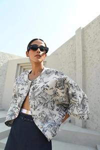 Elegant <b>Vintage</b> O-Neck Sheath Silhouette Jacket Asian Adults Cotton Blend Button Decoration 3D Summer Washable Dress Natural - Product Image 2