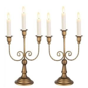 Candélabre élégant en métal argenté avec gouttelettes de cristal pour la décoration de la maison de luxe et la célébration de mariage - Product Image 2