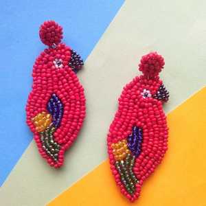 Pendientes de gota de cuentas de semillas de ganchillo al por mayor de alta moda 2023 para mujer, joyería Artificial multicolor hecha a mano - Product Image 3