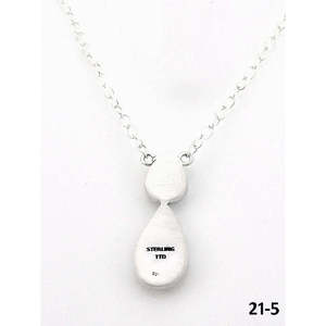 Southwest Style Cotton <b>Candy</b> Mohave & Sterling Silver <b>Necklace</b> with Turquoise Water Drop Pattern for Gift - Product Image 4
