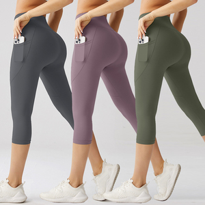 กางเกงโยคะเอวสูงสำหรับผู้หญิง ผ้าถักระบายอากาศ ยกกระชับสะโพก เหมาะสำหรับออกกำลังกาย ฟิตเนส เล่นกีฬา ลำลอง ลายพิมพ์ มีตะเข็บ - Product Image 5