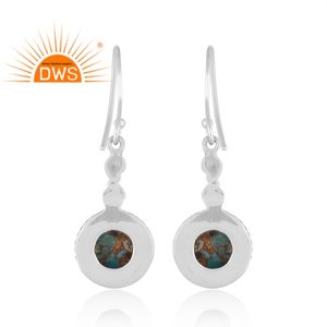Vente chaude en argent sterling naturel Boulder Turquoise pierres précieuses boucle d'oreille fabricant de bijoux personnalisés - Product Image 5