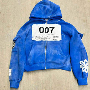 Drop Shoulder 3D bordado aplique personalizado francés Terry 100% algodón peso pesado 600gsm Boxy Cargo bolsillo Sudadera con capucha para hombres - Product Image 6