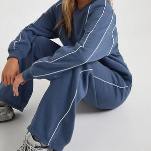 Novedad, Conjuntos Deportivos con Logotipo Personalizado, Color Azul Claro, Pantalones Deportivos y Sudaderas para Mujer, Transpirables, Estilo Urbano - Product Image 4