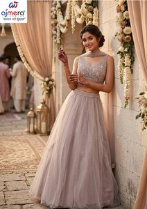 Ajmera Women Modern Stylish Bridal Reception Gown Natural Elegant Sleeveless Long Party Wear Embroidery Traditional Outfit - Product Image 3