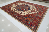 Tapis rectangulaire en laine et coton noué à la main à motif floral de haute qualité, best-seller, taille et couleur personnalisables, lavable, Serapi