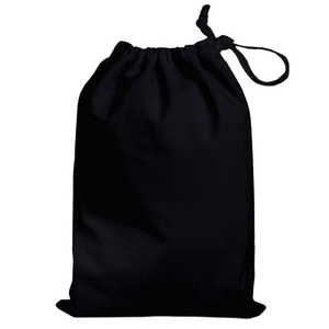 ถุงผ้าฝ้ายมัสลินสีดำแบบหูรูดพิมพ์แบบกำหนดเองสำหรับบรรจุภัณฑ์ผลิตภัณฑ์อาหารหรือรองเท้าช้อปปิ้งผ้าแคนวาสแบบซักได้ - Product Image 1