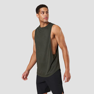 เสื้อกล้ามลำลองสีพื้นของผู้ชายมีสไตล์ระบายอากาศได้ดีน้ำหนักเบายืดได้ผ้าคอตตอนถักปรับแต่งได้ลายปักมีฮู้ด - Product Image 3