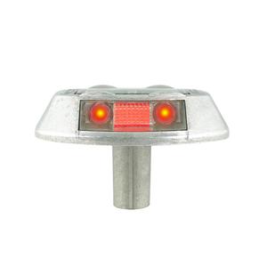 Borne de signalisation routière solaire à LED haute visibilité avec ancre, réflecteur blanc, étanche IP68, matériaux HDPE et PC - Product Image 1