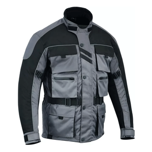 Warrior Gears 6 bolsillos gris/Negro traje de motocicleta de talla grande para hombre con armaduras CE protecciones personalizadas para montar en moto - Product Image 3