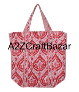 Bolso Tote de Algodón Acolchado Hecho a Mano de la India, Estilo Rajasthaní, para Mujer, Grande, a Rayas, con Estampado Étnico, Asa Larga, para Playa - Product Image 6
