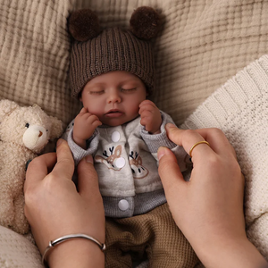 Muñeca Bebé <span class=keywords><strong>Reborn</strong></span> de <span class=keywords><strong>Silicona</strong></span> de <span class=keywords><strong>Cuerpo</strong></span> <span class=keywords><strong>Completo</strong></span> de 12 Pulgadas, Modelo Lucy de Babeside, Bebé Africano Americano Durmiendo, Compañero Realista - Product Image 4