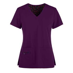 Ensemble de gommage à bas prix pour femmes, vente en gros, uniforme extensible, col en V, haut de salon de spa, pantalon droit, docteur, hôpital médical - Product Image 5