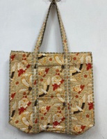 Bohème Vintage fait à la main lavable à usage quotidien sac fourre-tout matelassé pour femmes bloc coton imprimé pour épicerie sac à bandoulière