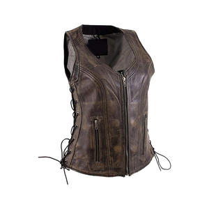 Gilet de moto décontracté Gilet en cuir de vachette pour moto - Product Image 4