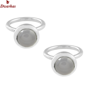 925 Sterling <b>Silver</b> natural chalcedony stone <b>stacking</b> <b>ring</b> stone stackable <b>ring</b> wholesale wedding <b>rings</b> - Product Image 2
