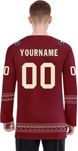 Maillots de hockey sur glace personnalisés directs d'usine maillots extensibles respirants imprimés par sublimation pour les équipes sportives de compétition - Product Image 6