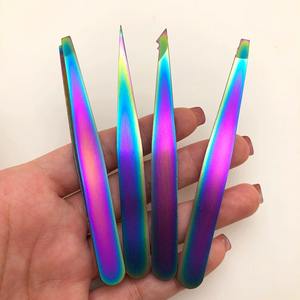 Juego de 4 Pinzas de Acero Inoxidable de Colores para Recortar y Depilar - Product Image 1