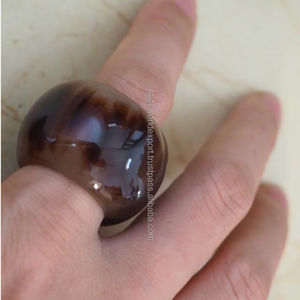 Bague en corne de buffle naturelle faite à la main bague en corne de taureau étoile rampante en spirale polie pour Souvenirs amour produit d'artisanat naturel par FWE - Product Image 1