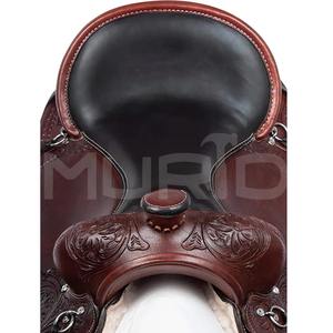 Selle de cheval en cuir de qualité supérieure Western Barrel Racing Trail du Pakistan comprend collier de poitrine Headstall Rein cuir véritable - Product Image 4