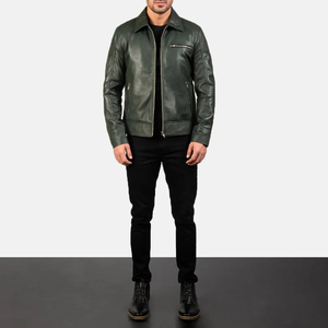 Veste en cuir légère pour homme, coupe-vent, veste en cuir pour homme, durable, décontractée, unie, veste en cuir tendance - Product Image 6