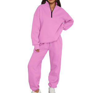 ชุดวอร์มผ้าฝ้ายขนแกะสำหรับผู้หญิงสำหรับฤดูหนาวมีซิปใหม่สำหรับ2025ชุดวอร์มระบายอากาศพิมพ์โลโก้ตามสั่ง - Product Image 3