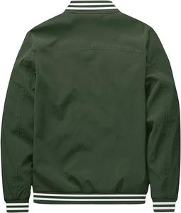 Chaqueta Bomber de tela satinada de alta calidad para hombre, cremallera, decoración bordada de otoño e invierno, Color sólido informal para primavera y otoño - Product Image 2