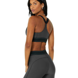 Vêtements de Fitness à haute élasticité pour femmes nouveauté ensemble de gymnastique de Yoga collants ajustés motif solide deux pièces ensembles de Yoga de grande taille pour les filles - Product Image 4