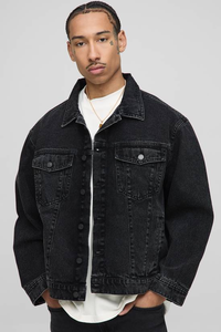 Veste en jean d'hiver multi-poches, décontractée, robuste, écologique, 100% coton, avec boutons - Product Image 4