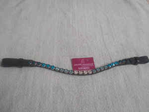 Banda de cejas de caballo de calidad superior de cuero genuino ecuestre de alta calidad con cristales multicolores | bridas de caballo baratas - Product Image 3