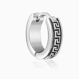 ออกซิไดซ์ต่างหูห่วงเรขาคณิตที่ทันสมัยชุบทองพร้อมไข่มุกเพชรสำหรับงานแต่งงานงานหมั้นหรือของขวัญสำหรับเขา - Product Image 3