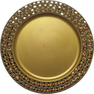 อุปกรณ์ตกแต่งโต๊ะอาหารค่ำสไตล์โมเดิร์นอลูมิเนียมชาร์จแผ่นทองแดงโบราณจบแผ่นชาร์จในราคาที่ดีที่สุด - Product Image 2